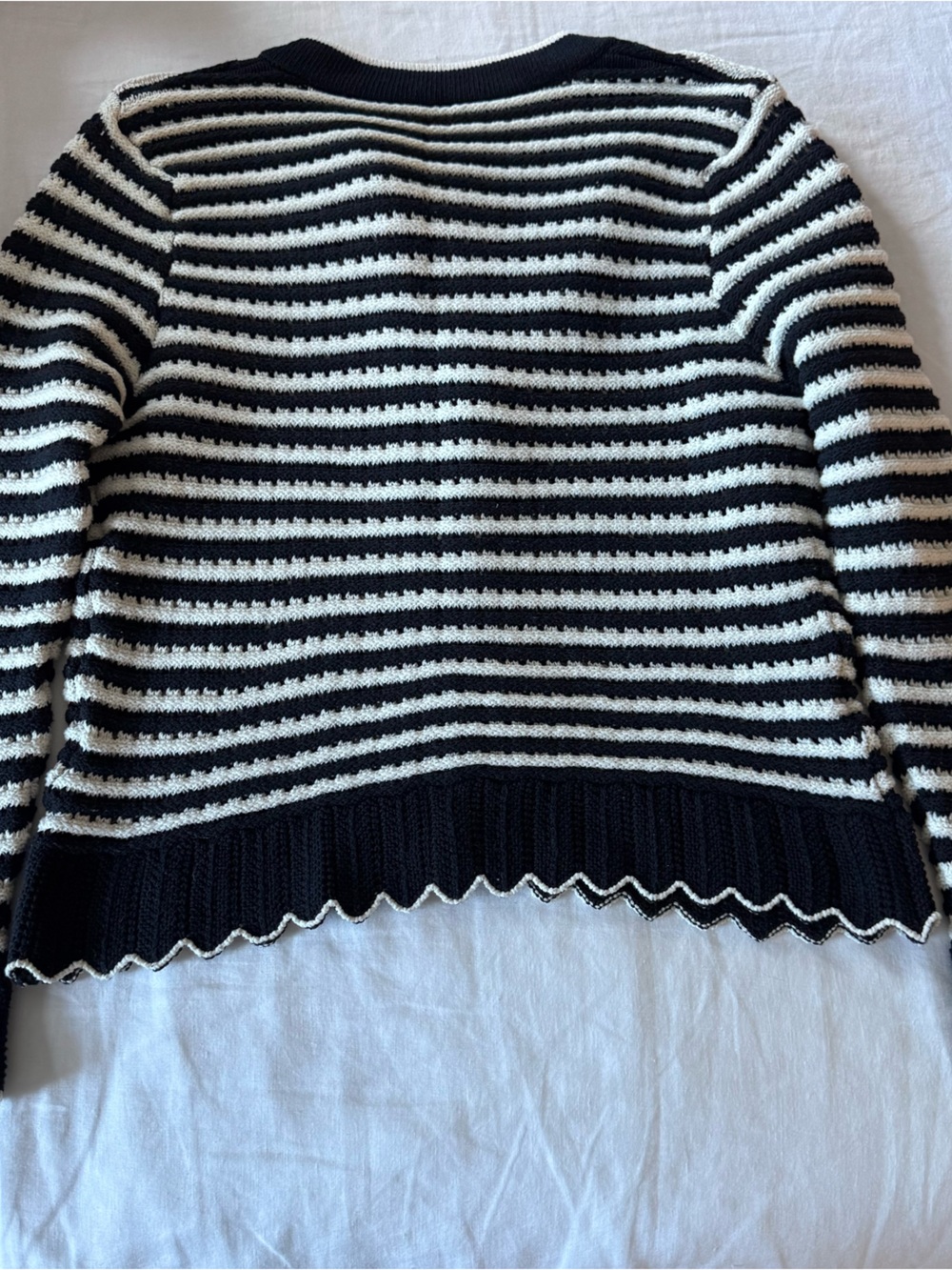 Zara Ruffled Striped Knit Cardigan - Picture 3 of 4